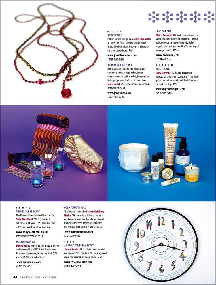 Magazine layout featuring various products.