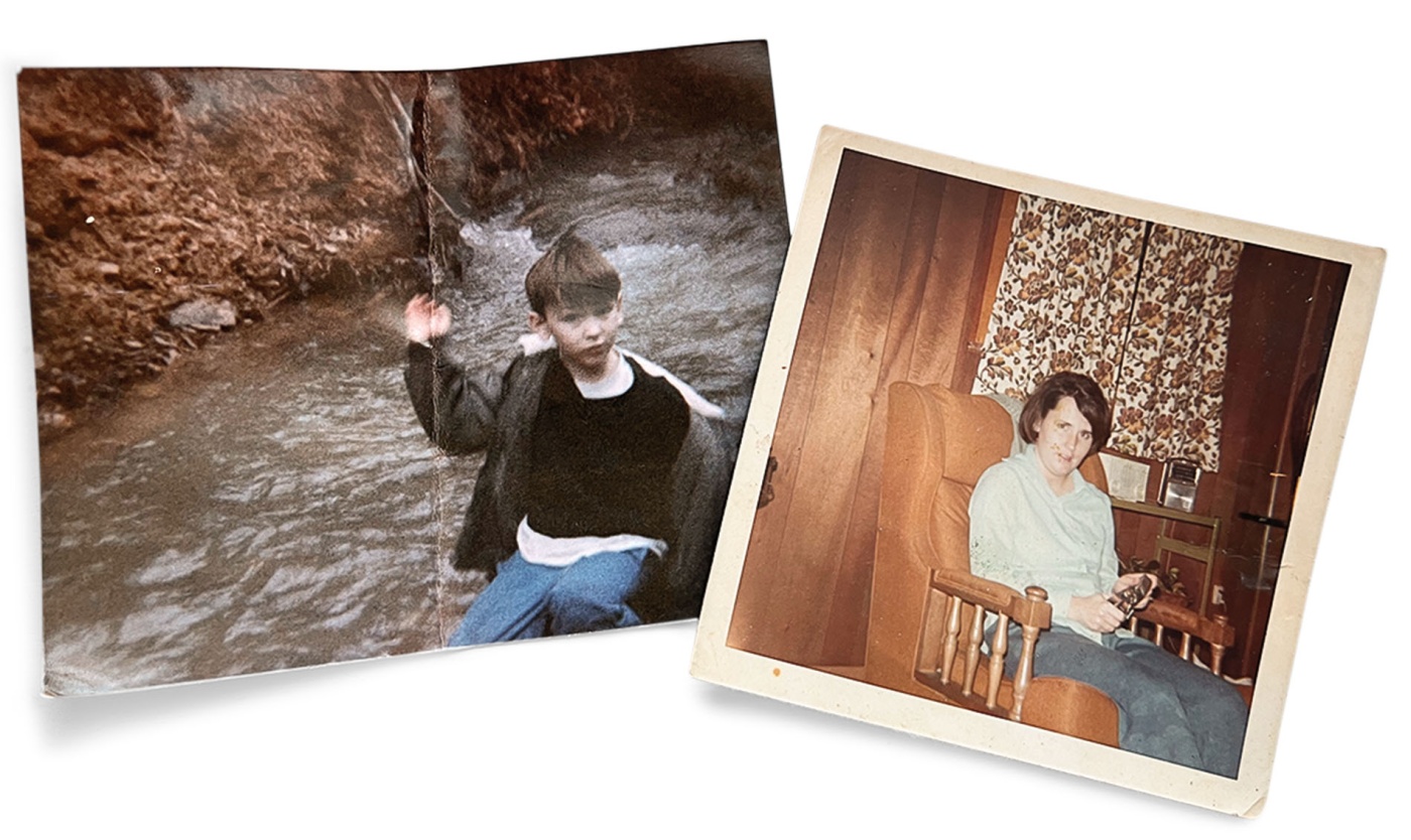 Archival images of a young Jonathan Corcoran and his mother, Patricia