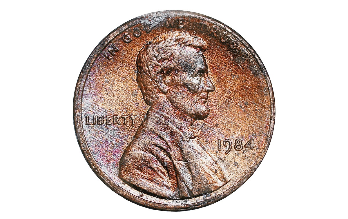 Close up image of a penny. 