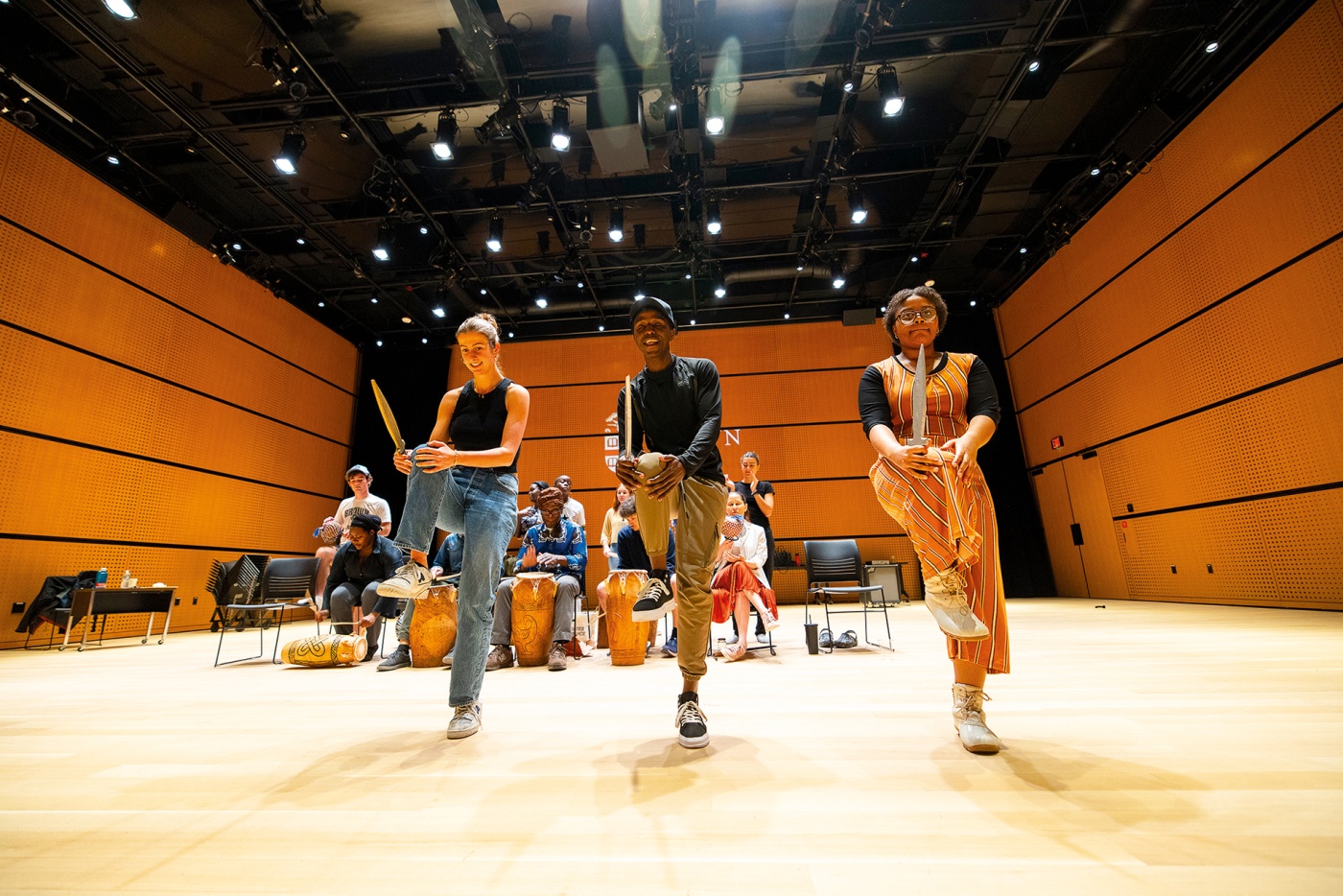 Drumming class in one of the studio spaces