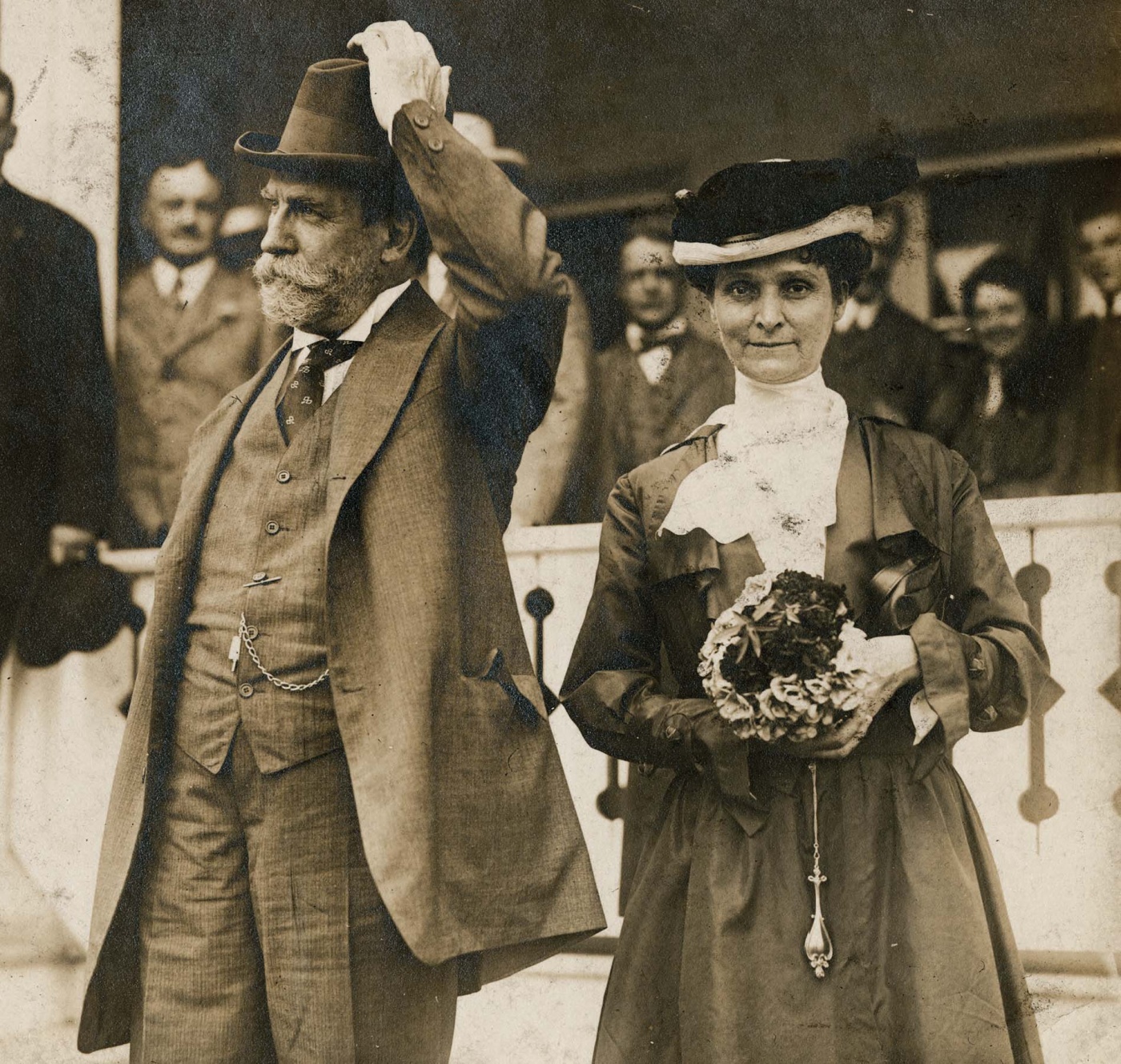 Archival image of Charles Evans Hughes ’81 and his wife Antoinette 