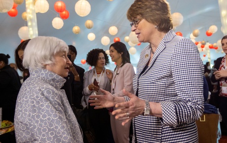 Image of Christina Paxson standing with Janet Yellen